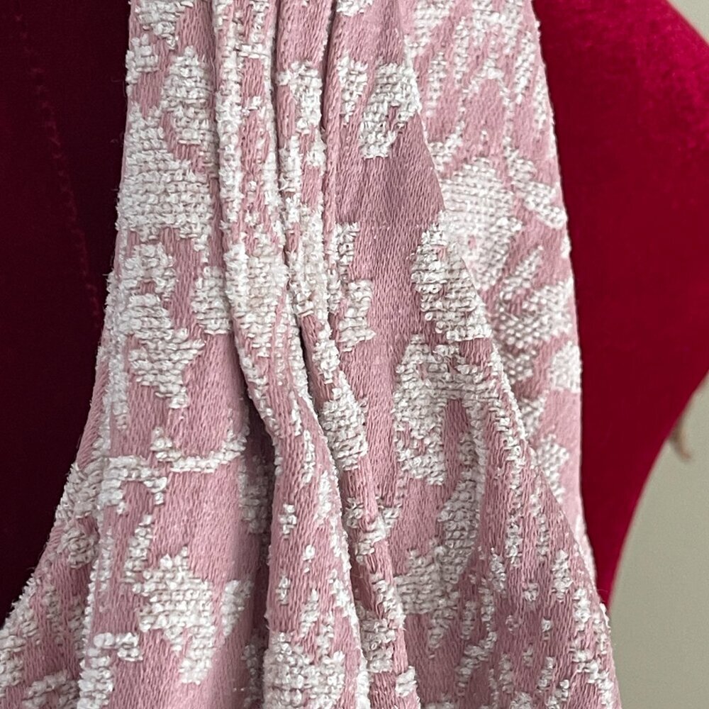 House Purse Day Bag Travel Bag Clay Pink White Damask Large Hobo Bag - Picture 6 of 14